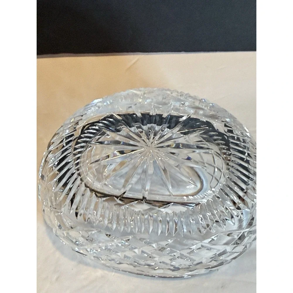 Waterford Ellipse Crystal Bowl Signed Ireland 5